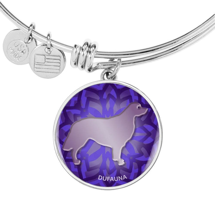 Purple Golden Retriever Silhouette Bangle Bracelet D18 - Dufauna - Topfauna
