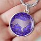 Purple Golden Retriever Silhouette Necklace D18 - Dufauna - Topfauna