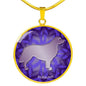 Purple Golden Retriever Silhouette Necklace D18 - Dufauna - Topfauna