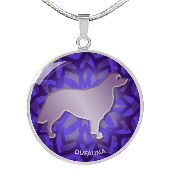 Purple Golden Retriever Silhouette Necklace D18 - Dufauna - Topfauna