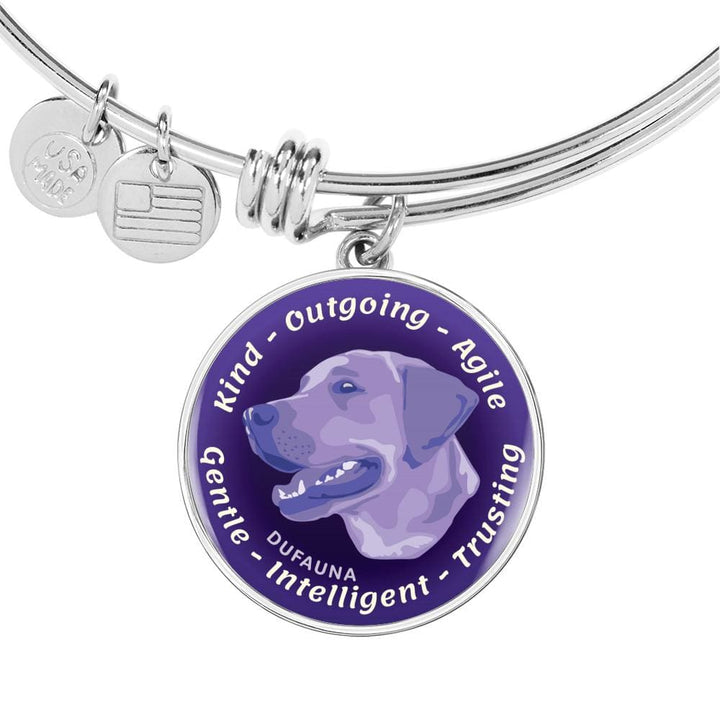 Purple Labrador Characteristics Bangle Bracelet D20 - Dufauna - Topfauna