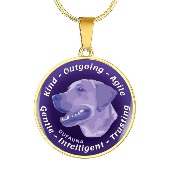 Purple Labrador Characteristics Necklace D20 - Dufauna - Topfauna