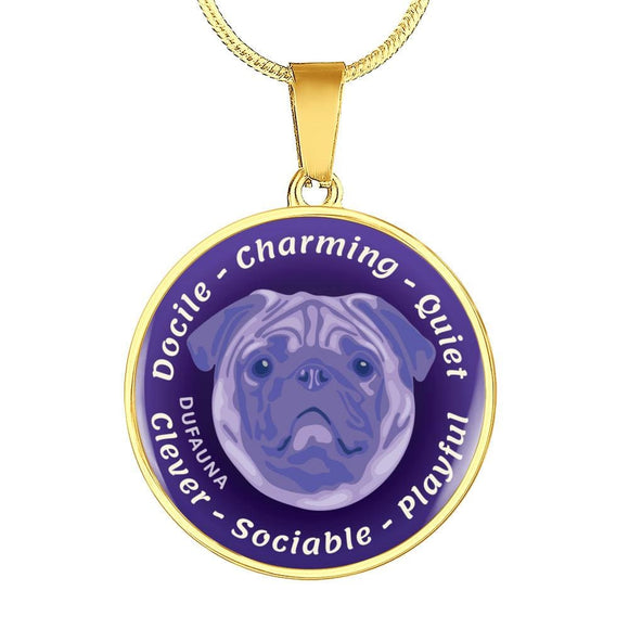 Purple Pug Characteristics Necklace D20 - Dufauna - Topfauna