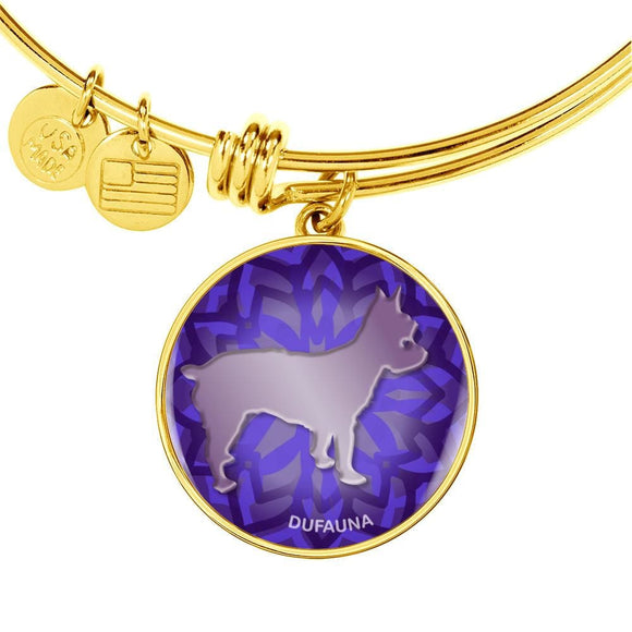 Purple Yorkie Silhouette Bangle Bracelet D18 - Dufauna - Topfauna