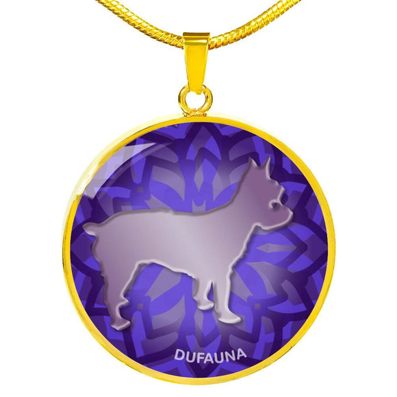 Purple Yorkie Silhouette Necklace D18 - Dufauna - Topfauna