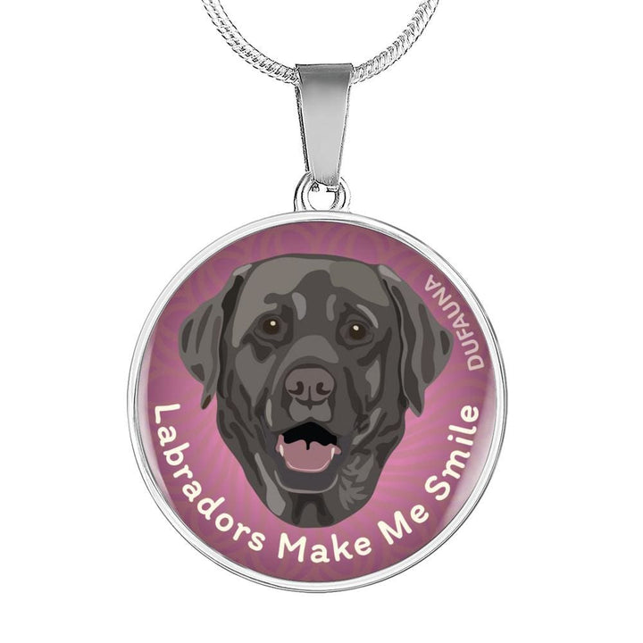 Purple/black Coat Labradors Make Me Smile Necklace D19 - Dufauna - Topfauna