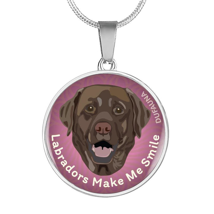 Purple/chocolate Coat Labradors Make Me Smile Necklace D19 - Dufauna - Topfauna
