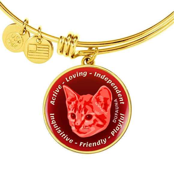 Red Cat Characteristics Bangle Bracelet D20 - Dufauna - Topfauna