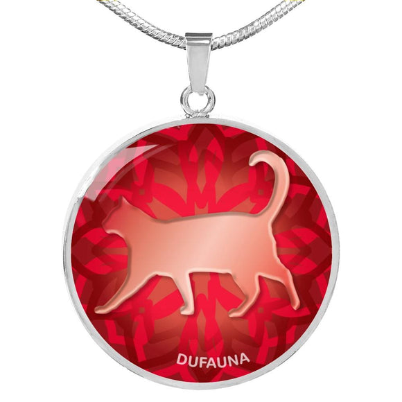 Red Cat Silhouette Necklace D18 - Dufauna - Topfauna