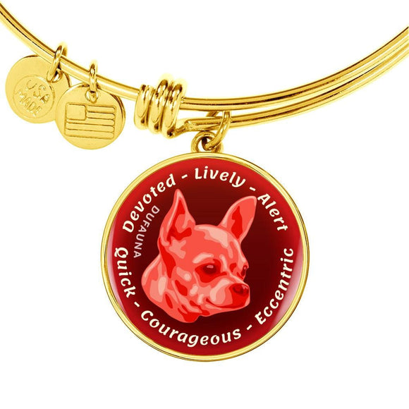 Red Chihuahua Characteristics Bangle Bracelet D20 - Dufauna - Topfauna