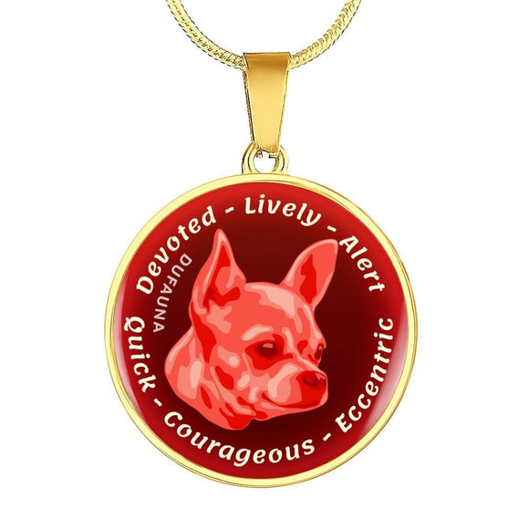 Red Chihuahua Characteristics Necklace D20 - Dufauna - Topfauna