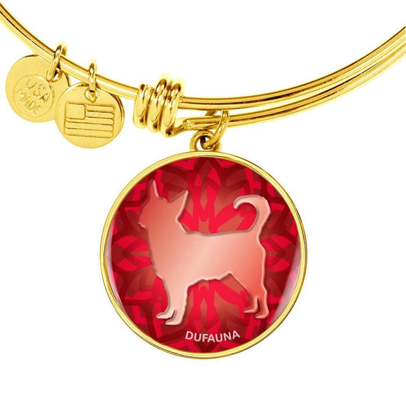 Red Chihuahua Silhouette Bangle Bracelet D18 - Dufauna - Topfauna