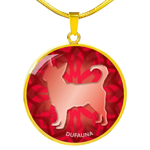 Red Chihuahua Silhouette Necklace D18 - Dufauna - Topfauna