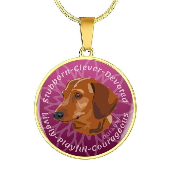 Red Coat Dachshund Characteristics Berry Pink Necklace D20 - Dufauna - Topfauna
