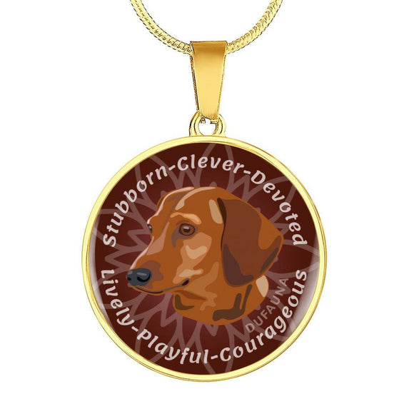 Red Coat Dachshund Characteristics Special Dark Red Necklace D20 - Dufauna - Topfauna