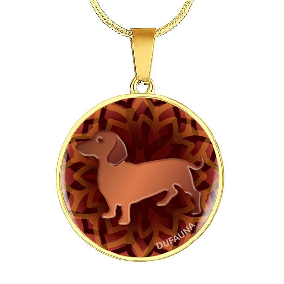 Red Coat Dachshund Silhouette Necklace D18 - Dufauna - Topfauna