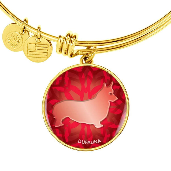 Red Corgi Silhouette Bangle Bracelet D18 - Dufauna - Topfauna
