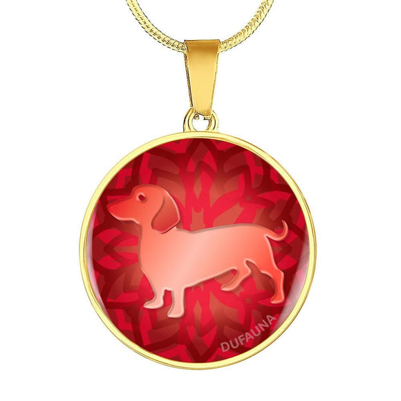 Red Dachshund Silhouette Necklace D18 - Dufauna - Topfauna