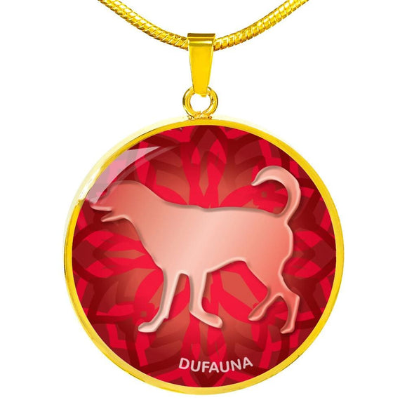 Red Dog Silhouette Necklace D18 - Dufauna - Topfauna