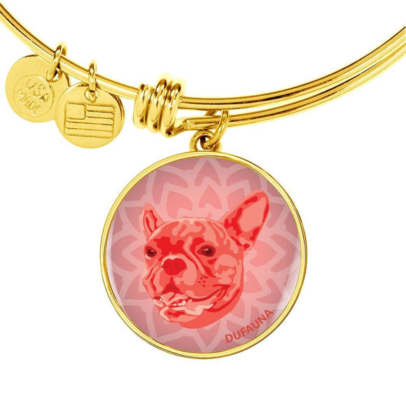 Red French Bulldog Bangle Bracelet (Engraving Option) - Dufauna - Topfauna