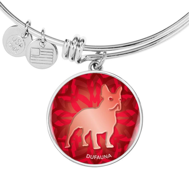 Red French Bulldog Silhouette Bangle Bracelet D18 - Dufauna - Topfauna
