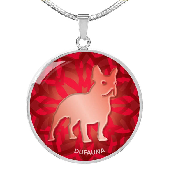Red French Bulldog Silhouette Necklace D18 - Dufauna - Topfauna