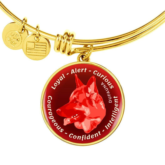Red German Shepherd Characteristics Bangle Bracelet D20 - Dufauna - Topfauna