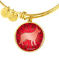 Red German Shepherd Silhouette Bangle Bracelet D18 - Dufauna - Topfauna