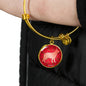 Red German Shepherd Silhouette Bangle Bracelet D18 - Dufauna - Topfauna