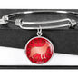 Red German Shepherd Silhouette Bangle Bracelet D18 - Dufauna - Topfauna