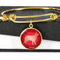 Red German Shepherd Silhouette Bangle Bracelet D18 - Dufauna - Topfauna