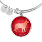 Red German Shepherd Silhouette Bangle Bracelet D18 - Dufauna - Topfauna