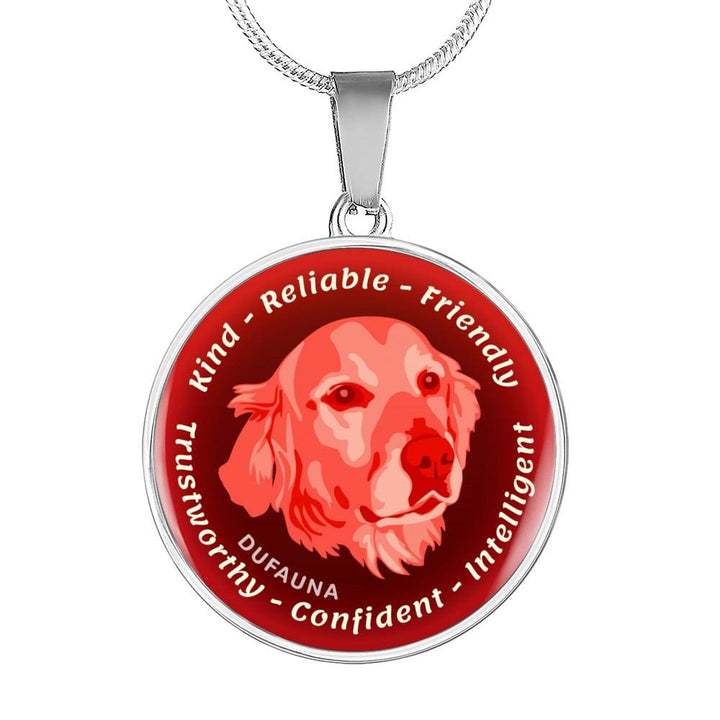 Red Golden Retriever Characteristics Necklace D20 - Dufauna - Topfauna