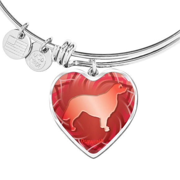 Red Golden Retriever Silhouette Heart Bangle Bracelet D17 - Dufauna - Topfauna