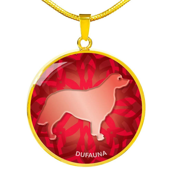 Red Golden Retriever Silhouette Necklace D18 - Dufauna - Topfauna