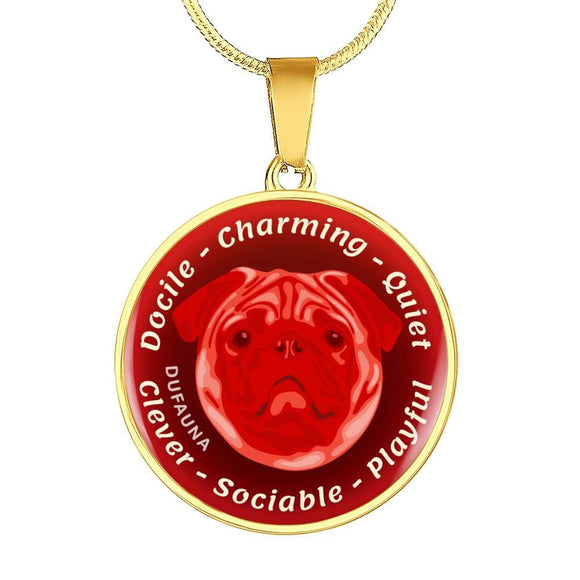 Red Pug Characteristics Necklace D20 - Dufauna - Topfauna