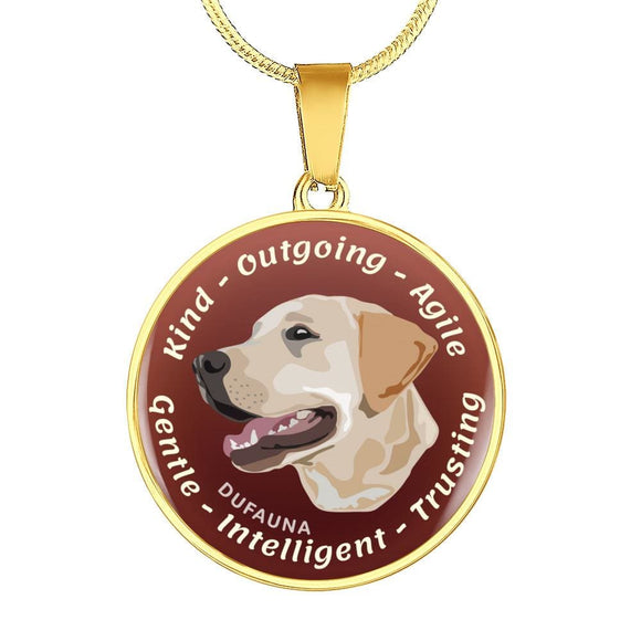 Red Yellow Coat Labrador Characteristics Necklace D20 - Dufauna - Topfauna