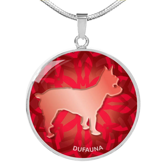 Red Yorkie Silhouette Necklace D18 - Dufauna - Topfauna