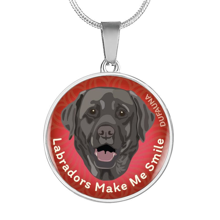 Red/black Coat Labradors Make Me Smile Necklace D19 - Dufauna - Topfauna