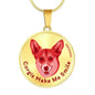 Red/metal Corgis Make Me Smile Necklace D19 - Dufauna - Topfauna