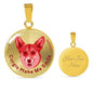 Red/metal Corgis Make Me Smile Necklace D19 - Dufauna - Topfauna
