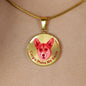 Red/metal Corgis Make Me Smile Necklace D19 - Dufauna - Topfauna