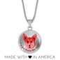 Red/metal Corgis Make Me Smile Necklace D19 - Dufauna - Topfauna