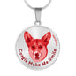 Red/metal Corgis Make Me Smile Necklace D19 - Dufauna - Topfauna