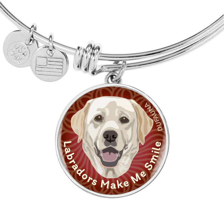 Red/yellow Coat Labradors Make Me Smile Bangle Bracelet D19 - Dufauna - Topfauna
