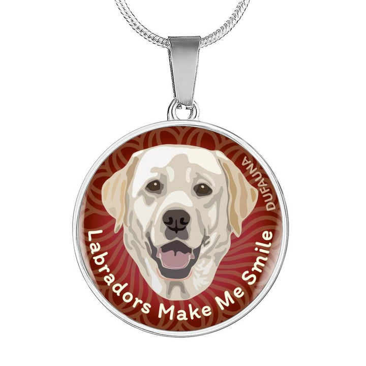 Red/yellow Coat Labradors Make Me Smile Necklace D19 - Dufauna - Topfauna