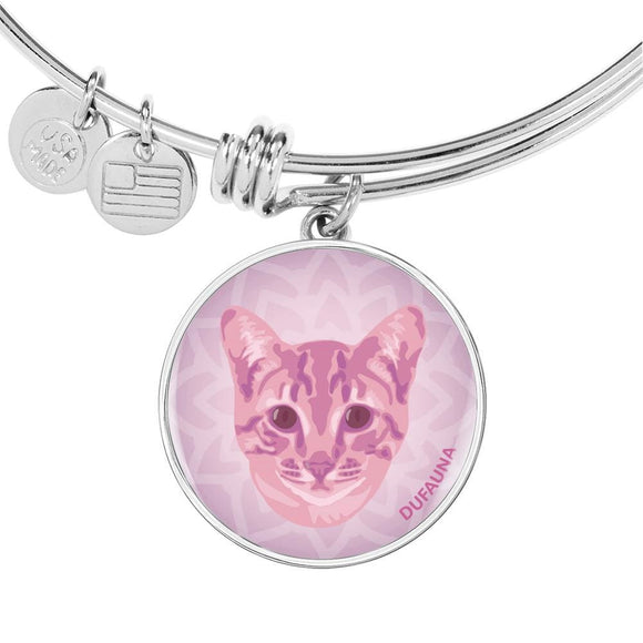 Soft Pink Cat Bangle Bracelet D1 - Dufauna - Topfauna