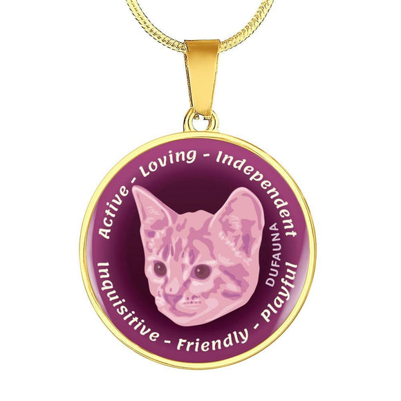 Soft Pink Cat Characteristics Necklace D20 - Dufauna - Topfauna