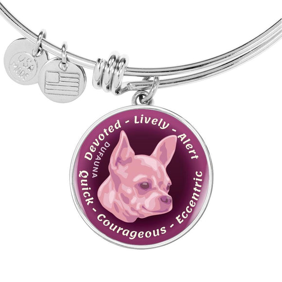 Soft Pink Chihuahua Characteristics Bangle Bracelet D20 - Dufauna - Topfauna