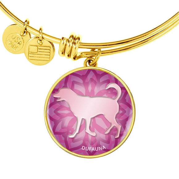 Soft Pink Dog Silhouette Bangle Bracelet D18 - Dufauna - Topfauna